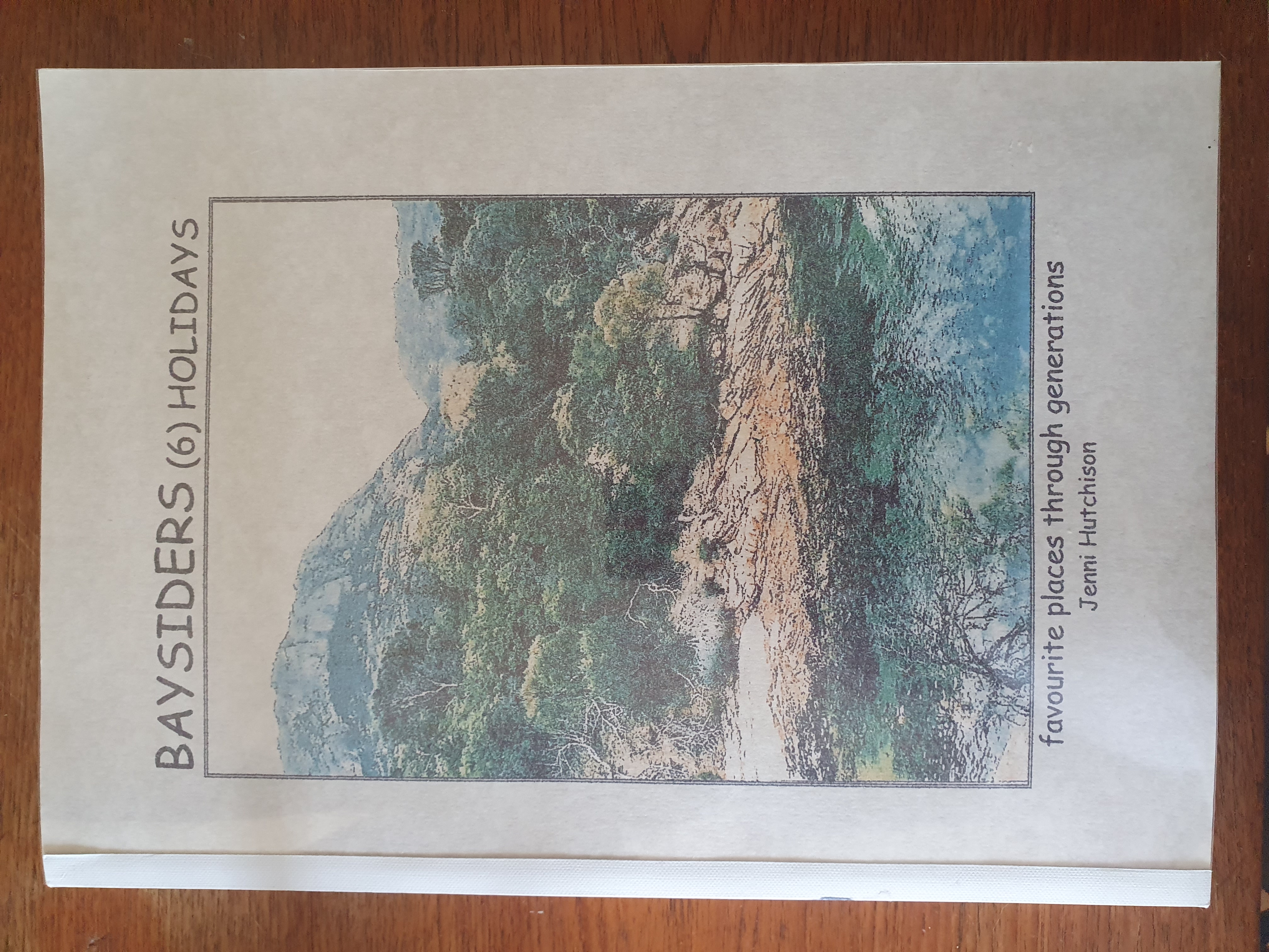 A picture of shrubs and bushes on a sand dune. There is clear water in the foreground and a rocky outcropping in the background.